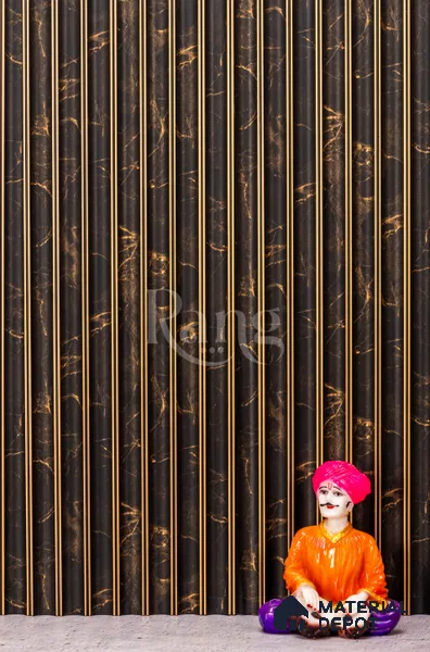 Brown Wooden Louver PN 02770 9 ft x 8.3 inch Charcoal Panel - 10 mm | Suitable for Feature Wall, TV Unit & Living Room | Width is Subjected to 5% Variation