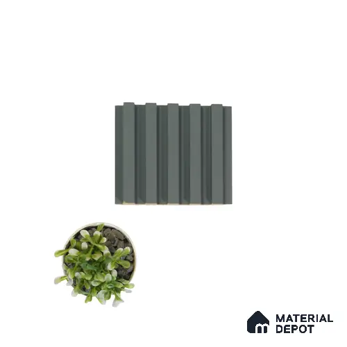 Black Plain Colour Louver PN 00079 9.5 ft x 4.7 inch MDF Panel - 18 mm | Suitable for Feature Wall, TV Unit & Living Room | Width is Subjected to 5% Variation