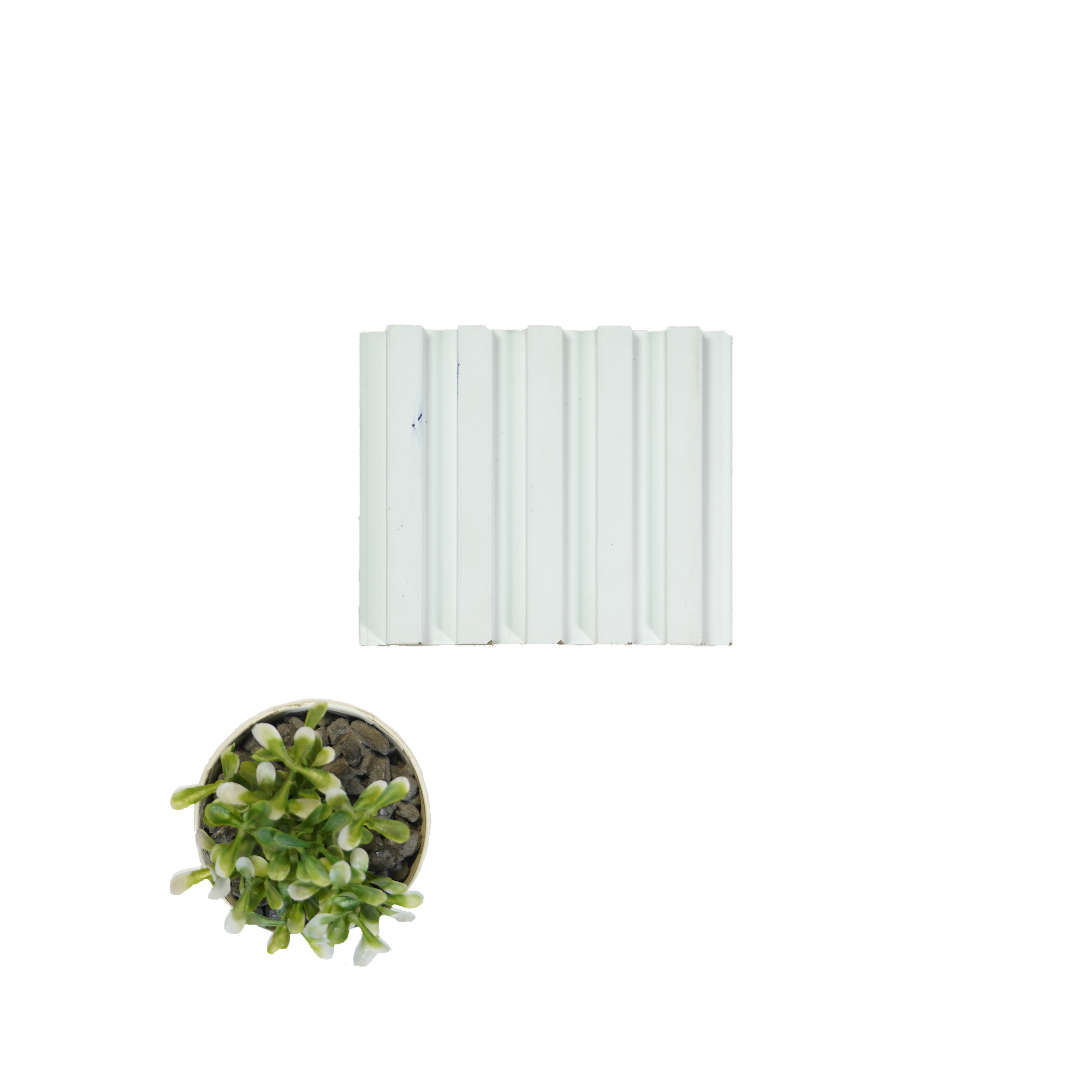White Plain Colour Louver PN 00078 9.5 ft x 4.7 inch MDF Panel - 18 mm | Suitable for Feature Wall, TV Unit & Living Room | Width is Subjected to 5% Variation