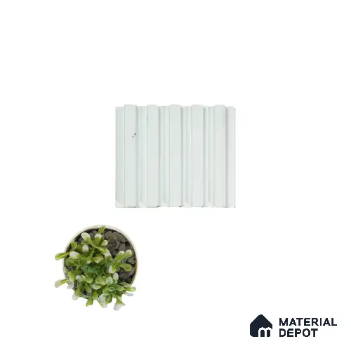 White Plain Colour Louver PN 00078 9.5 ft x 4.7 inch MDF Panel - 18 mm | Suitable for Feature Wall, TV Unit & Living Room | Width is Subjected to 5% Variation