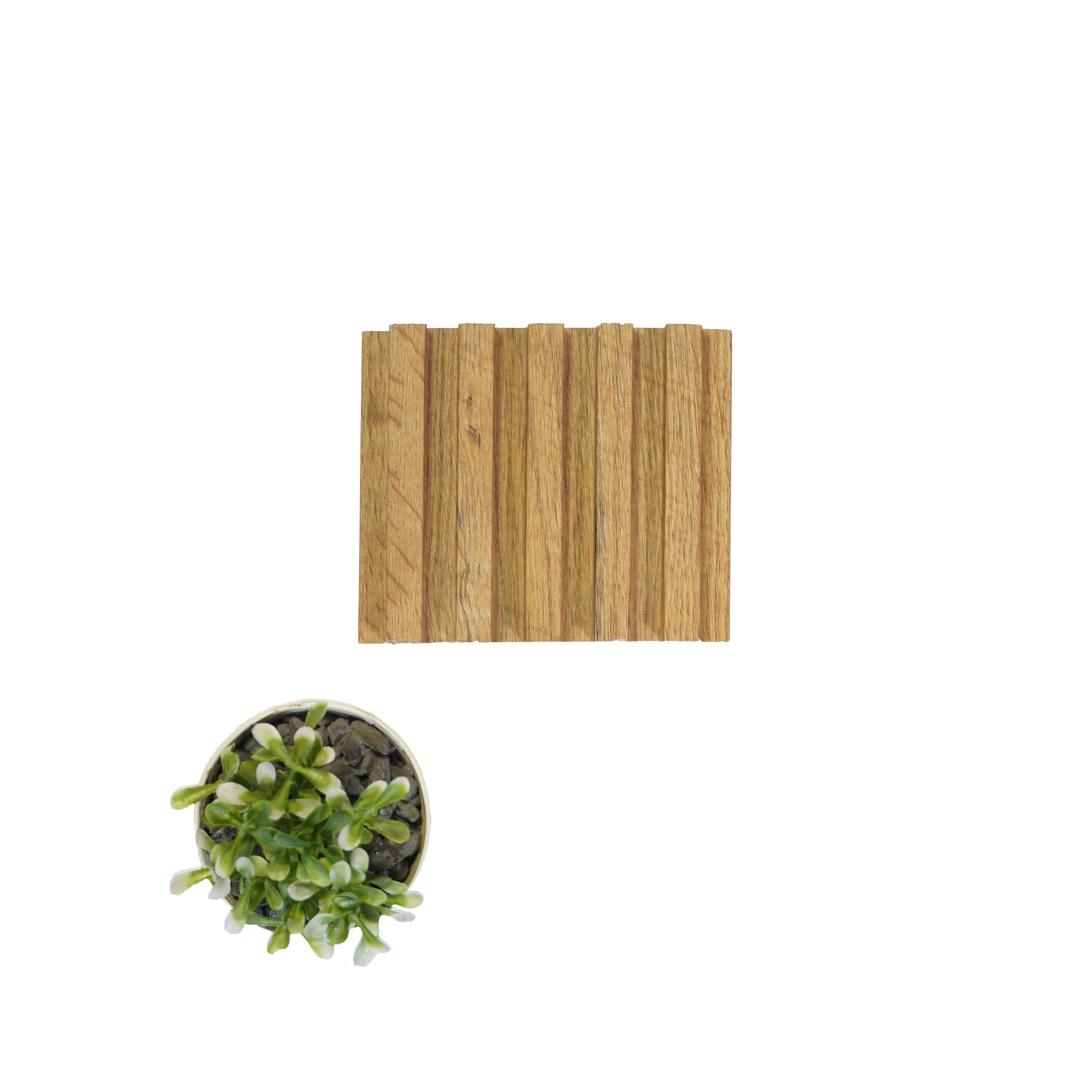 Brown Wooden Louver PN 00043 9.5 ft x 4.7 inch MDF Panel - 18 mm | Suitable for Feature Wall, TV Unit & Living Room | Width is Subjected to 5% Variation