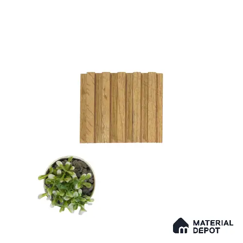Brown Wooden Louver PN 00043 9.5 ft x 4.7 inch MDF Panel - 18 mm | Suitable for Feature Wall, TV Unit & Living Room | Width is Subjected to 5% Variation