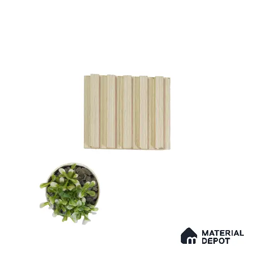 Beige Wooden Louver PN 00035 9.5 ft x 4.7 inch MDF Panel - 18 mm | Suitable for Feature Wall, TV Unit & Living Room | Width is Subjected to 5% Variation