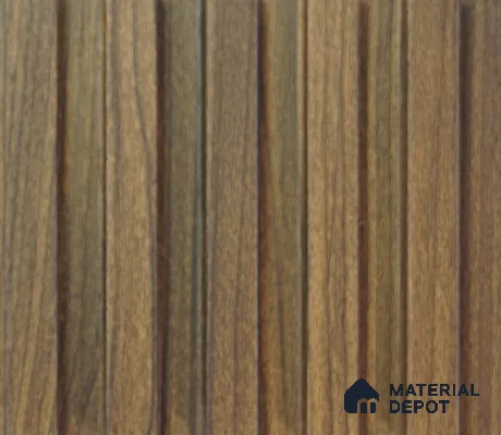 Brown Wooden Louver PN 00036 9.5 ft x 4.7 inch MDF Panel - 18 mm | Suitable for Feature Wall, TV Unit & Living Room | Width is Subjected to 5% Variation