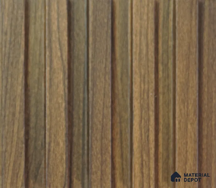 Brown Wooden Louver PN 00036 9.5 ft x 4.7 inch MDF Panel - 18 mm | Suitable for Feature Wall, TV Unit & Living Room | Width is Subjected to 5% Variation