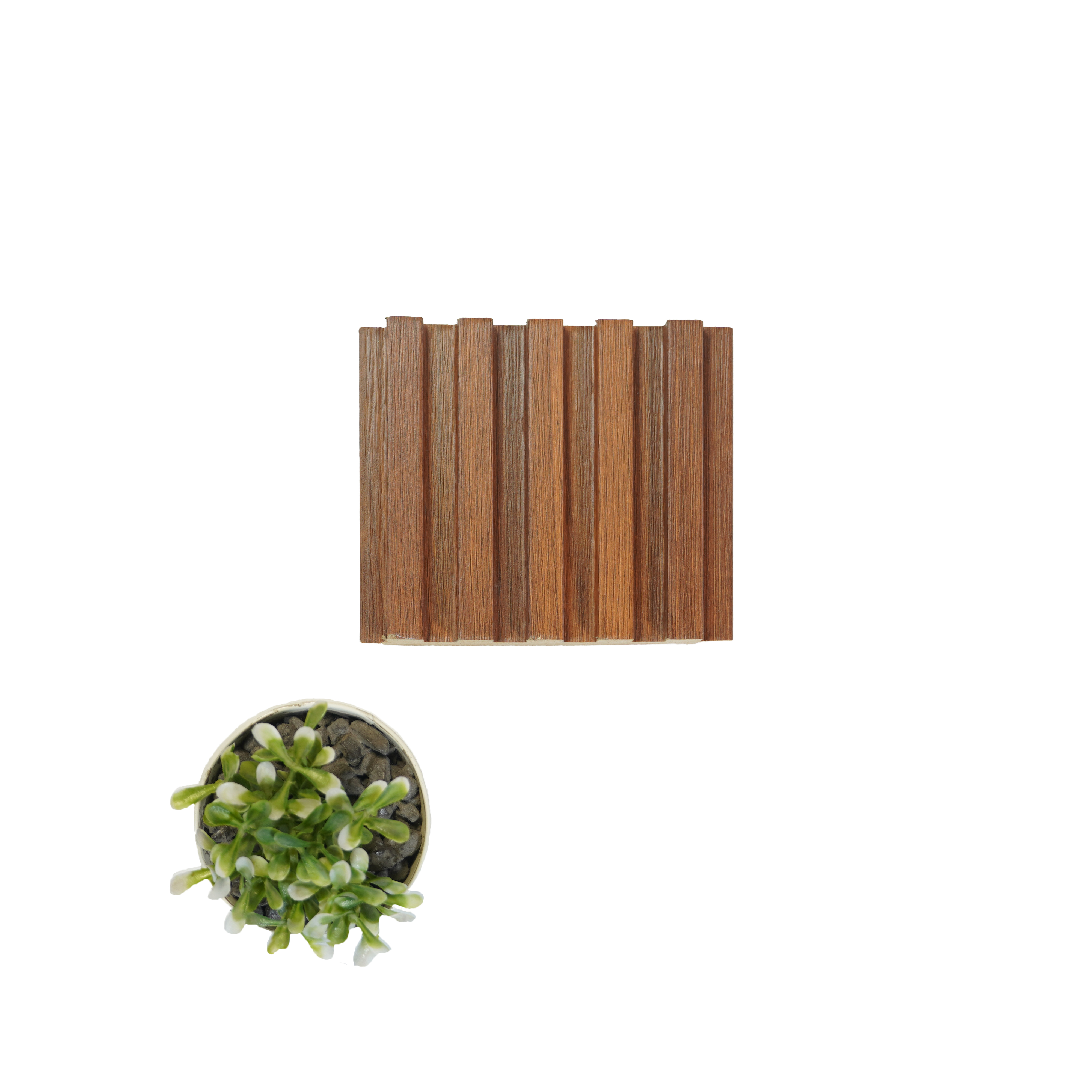 Brown Wooden Louver PN 00037 9.5 ft x 4.7 inch MDF Panel - 18 mm | Suitable for Feature Wall, TV Unit & Living Room | Width is Subjected to 5% Variation