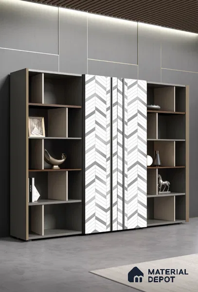White Patterned Look Acrylic Decorative Wall Panel PN 05150 8 ft x 2 ft - 1.3 mm | Suitable for Feature Wall, TV Unit & Living Room | Width is Subjected to 5% Variation