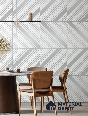 White Patterned Look Acrylic Decorative Wall Panel PN 05153 8 ft x 2 ft - 1.3 mm | Suitable for Feature Wall, TV Unit & Living Room | Width is Subjected to 5% Variation