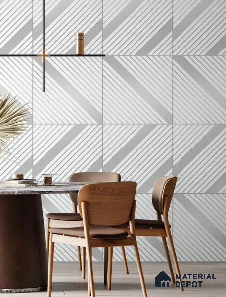 White Patterned Look Acrylic Decorative Wall Panel PN 05153 8 ft x 2 ft - 1.3 mm | Suitable for Feature Wall, TV Unit & Living Room | Width is Subjected to 5% Variation