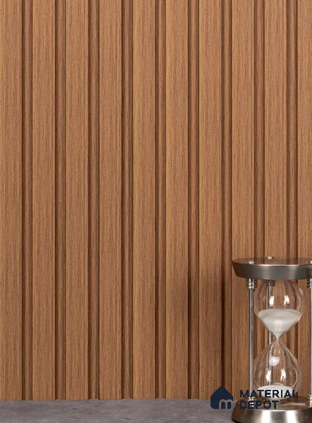 Brown Wooden Louver PN 02864 9 ft x 9.6 inch Charcoal Panel - 10 mm | Suitable for Feature Wall, TV Unit & Living Room | Width is Subjected to 5% Variation