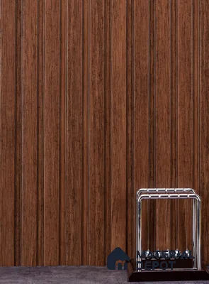 Brown Wooden Louver PN 02865 9 ft x 9.6 inch Charcoal Panel - 10 mm | Suitable for Feature Wall, TV Unit & Living Room | Width is Subjected to 5% Variation