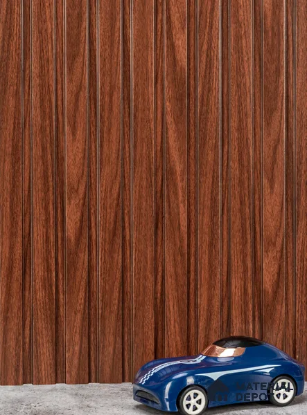 Brown Wooden Louver PN 02867 9 ft x 9.6 inch Charcoal Panel - 10 mm | Suitable for Feature Wall, TV Unit & Living Room | Width is Subjected to 5% Variation