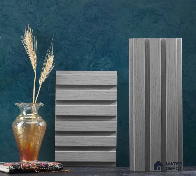 Grey Wooden Louver PN 00042 9.5 ft x 4.7 inch MDF Panel - 18 mm | Suitable for Feature Wall, TV Unit & Living Room | Width is Subjected to 5% Variation