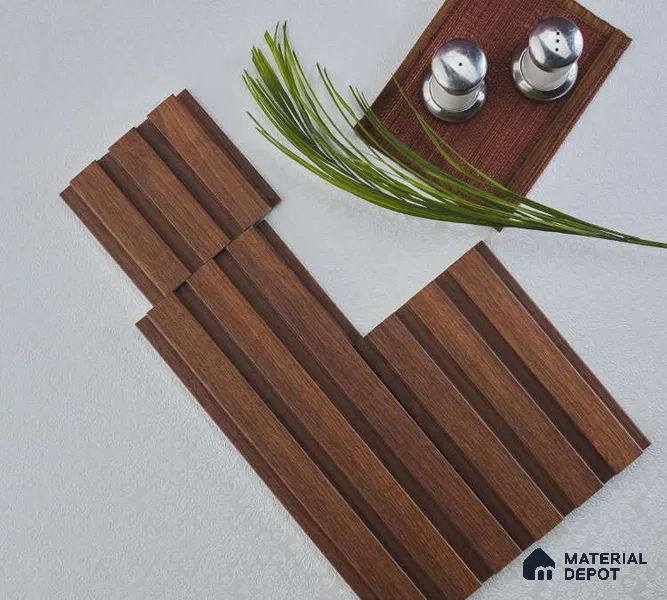 Brown Wooden Louver PN 00031 9.5 ft x 4.7 inch MDF Panel - 18 mm | Suitable for Feature Wall, TV Unit & Living Room | Width is Subjected to 5% Variation