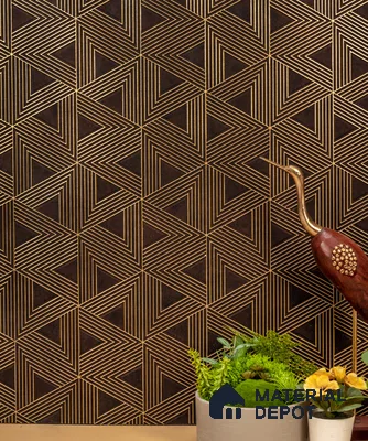 Brown Patterned Decorative Wall Panel PN 02826 8 ft x 2 ft Charcoal Panel - 4 mm | Suitable for Feature Wall, TV Unit & Living Room | Width is Subjected to 5% Variation