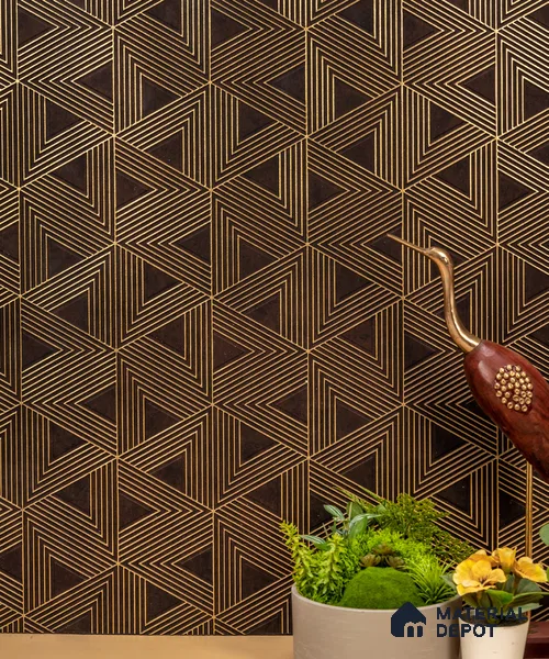 Brown Patterned Decorative Wall Panel PN 02826 8 ft x 2 ft Charcoal Panel - 4 mm | Suitable for Feature Wall, TV Unit & Living Room | Width is Subjected to 5% Variation