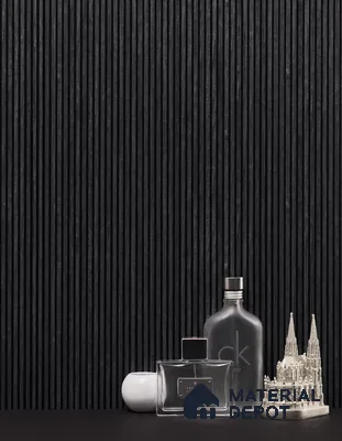 Black Wooden Louver PN 01627 I 8 ft x 12 inch Charcoal Panel - 8 mm | Suitable for Feature Wall, TV Unit & Living Room | Width is Subjected to 5% Variation