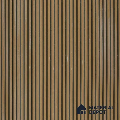 Brown Wooden Louver PN 01627 C 8 ft x 12 inch Charcoal Panel - 8 mm | Suitable for Feature Wall, TV Unit & Living Room | Width is Subjected to 5% Variation