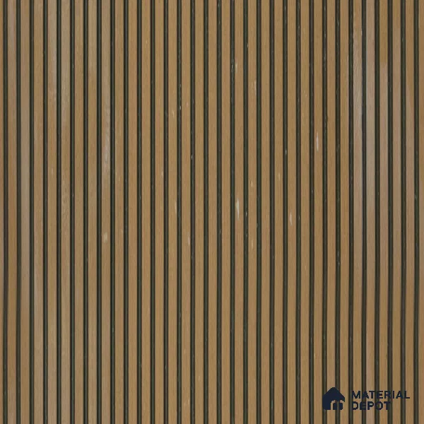 Brown Wooden Louver PN 01627 C 8 ft x 12 inch Charcoal Panel - 8 mm | Suitable for Feature Wall, TV Unit & Living Room | Width is Subjected to 5% Variation