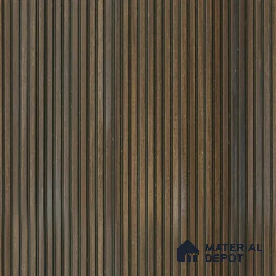 Dark Brown Wooden Louver PN 01627 B 8 ft x 12 inch Charcoal Panel - 8 mm | Suitable for Feature Wall, TV Unit & Living Room | Width is Subjected to 5% Variation