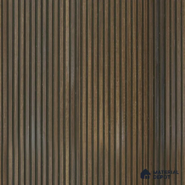 Dark Brown Wooden Louver PN 01627 B 8 ft x 12 inch Charcoal Panel - 8 mm | Suitable for Feature Wall, TV Unit & Living Room | Width is Subjected to 5% Variation