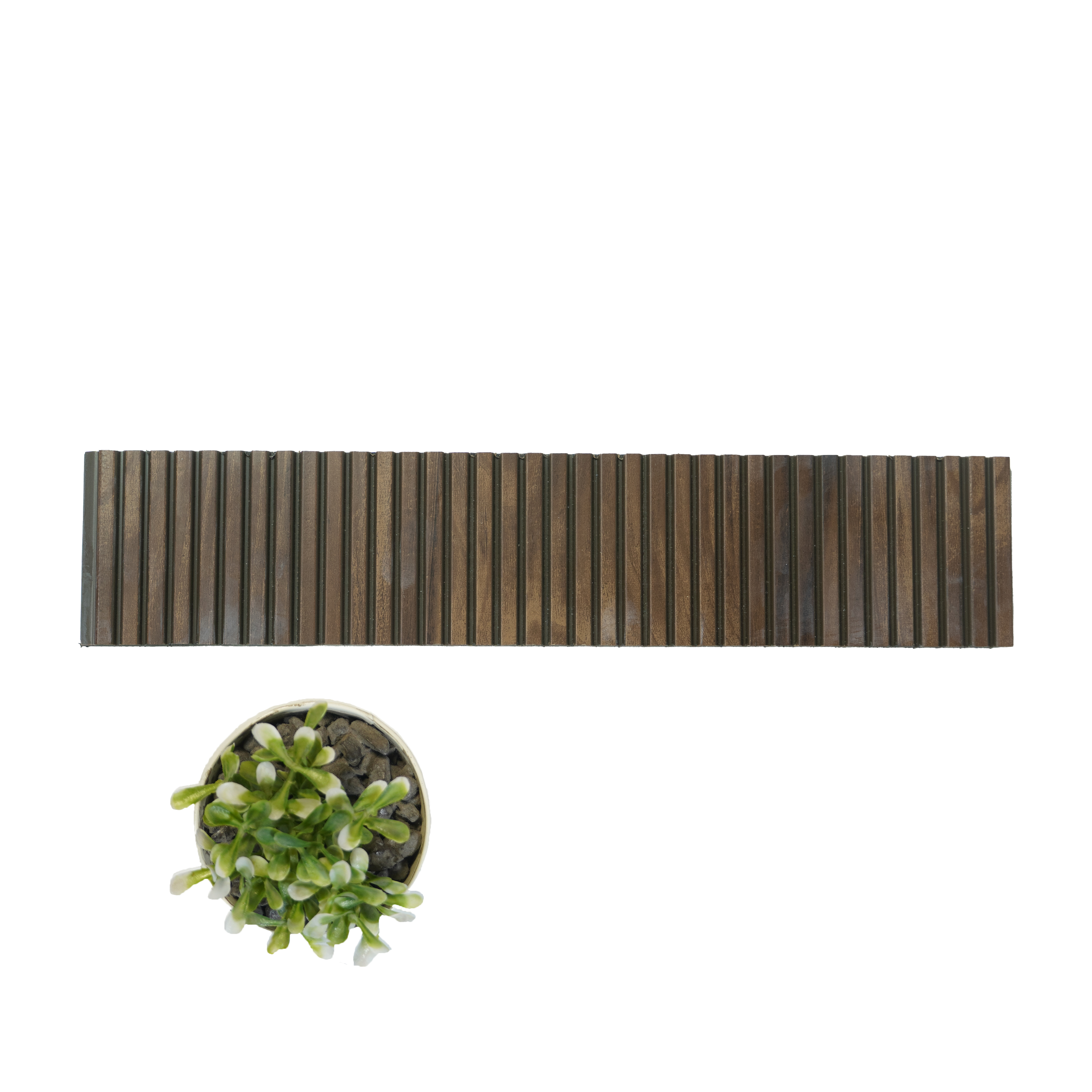 Dark Brown Wooden Louver PN 01627 B 8 ft x 12 inch Charcoal Panel - 8 mm | Suitable for Feature Wall, TV Unit & Living Room | Width is Subjected to 5% Variation