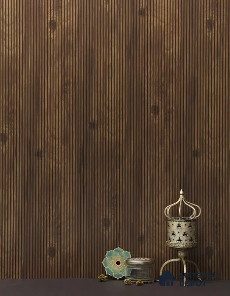 Dark Brown Wooden Louver PN 01627 B 8 ft x 12 inch Charcoal Panel - 8 mm | Suitable for Feature Wall, TV Unit & Living Room | Width is Subjected to 5% Variation