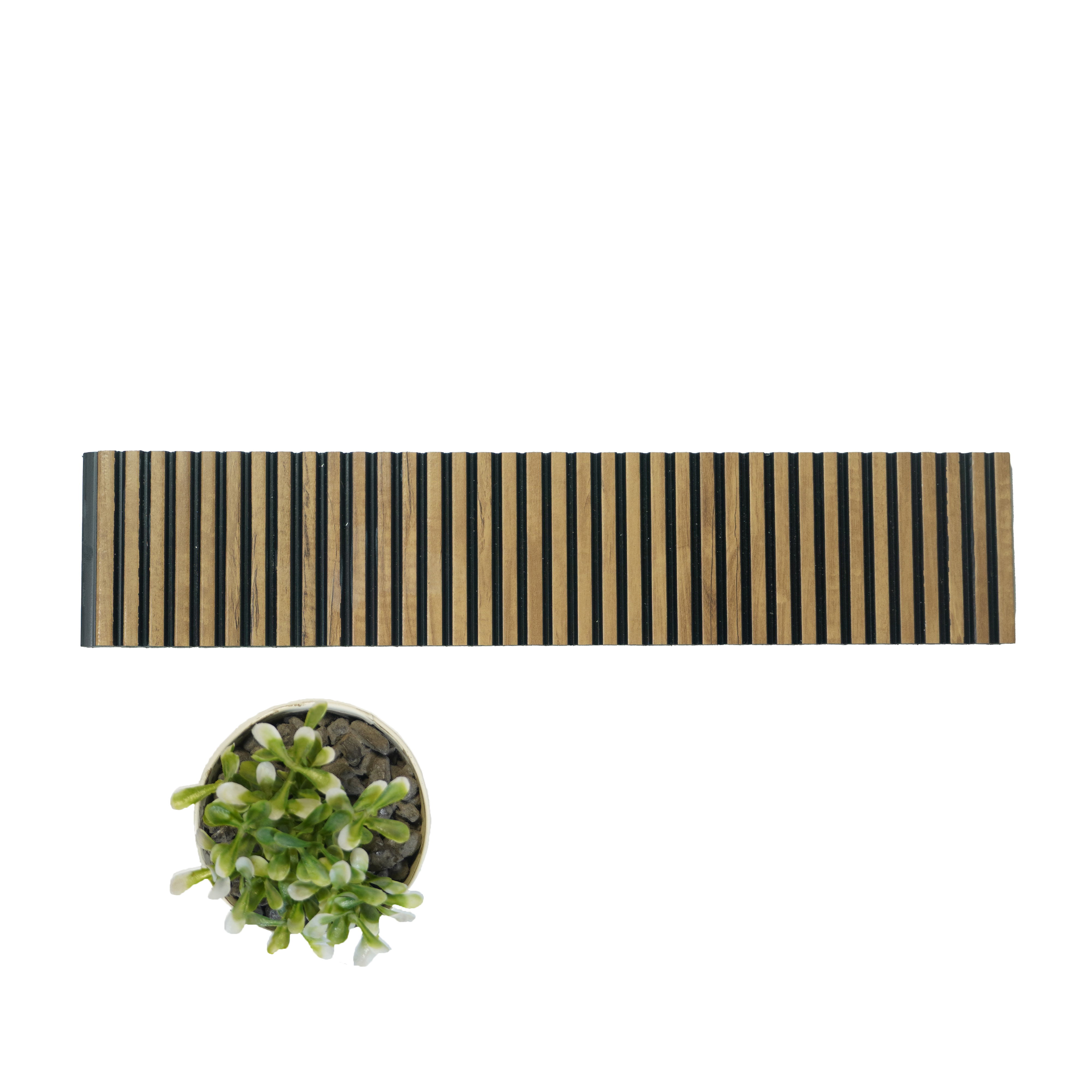 Light Brown Wooden Louver PN 01627 H 8 ft x 12 inch Charcoal Panel - 8 mm | Suitable for Feature Wall, TV Unit & Living Room | Width is Subjected to 5% Variation