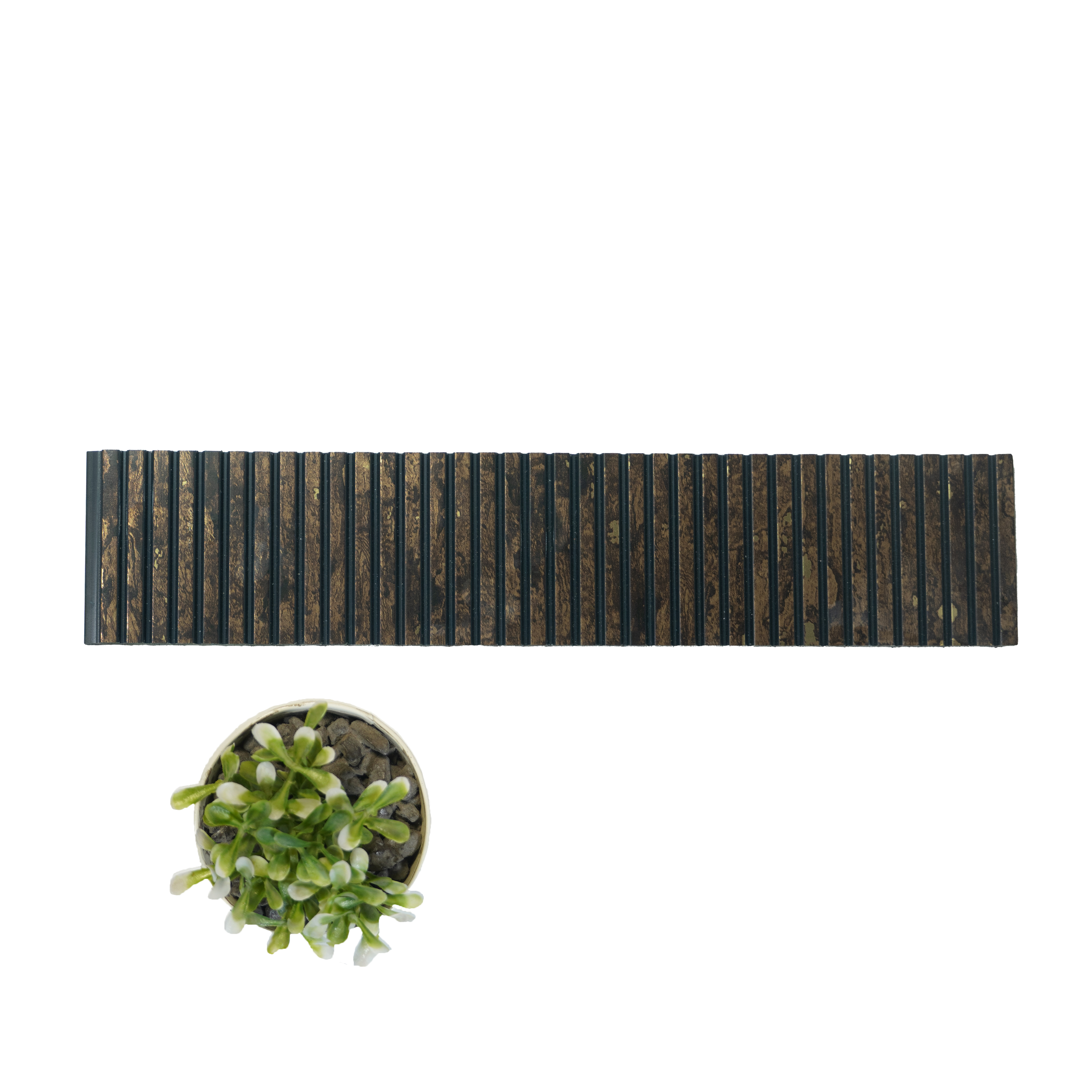 Rustic Brown Wooden Louver PN 01627 E 8 ft x 12 inch Charcoal Panel - 8 mm | Suitable for Feature Wall, TV Unit & Living Room | Width is Subjected to 5% Variation