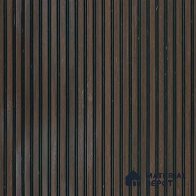 Sandlewood Wooden Louver PN 01627 G 8 ft x 12 inch Charcoal Panel - 8 mm | Suitable for Feature Wall, TV Unit & Living Room | Width is Subjected to 5% Variation