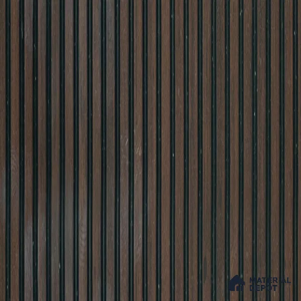 Sandlewood Wooden Louver PN 01627 G 8 ft x 12 inch Charcoal Panel - 8 mm | Suitable for Feature Wall, TV Unit & Living Room | Width is Subjected to 5% Variation