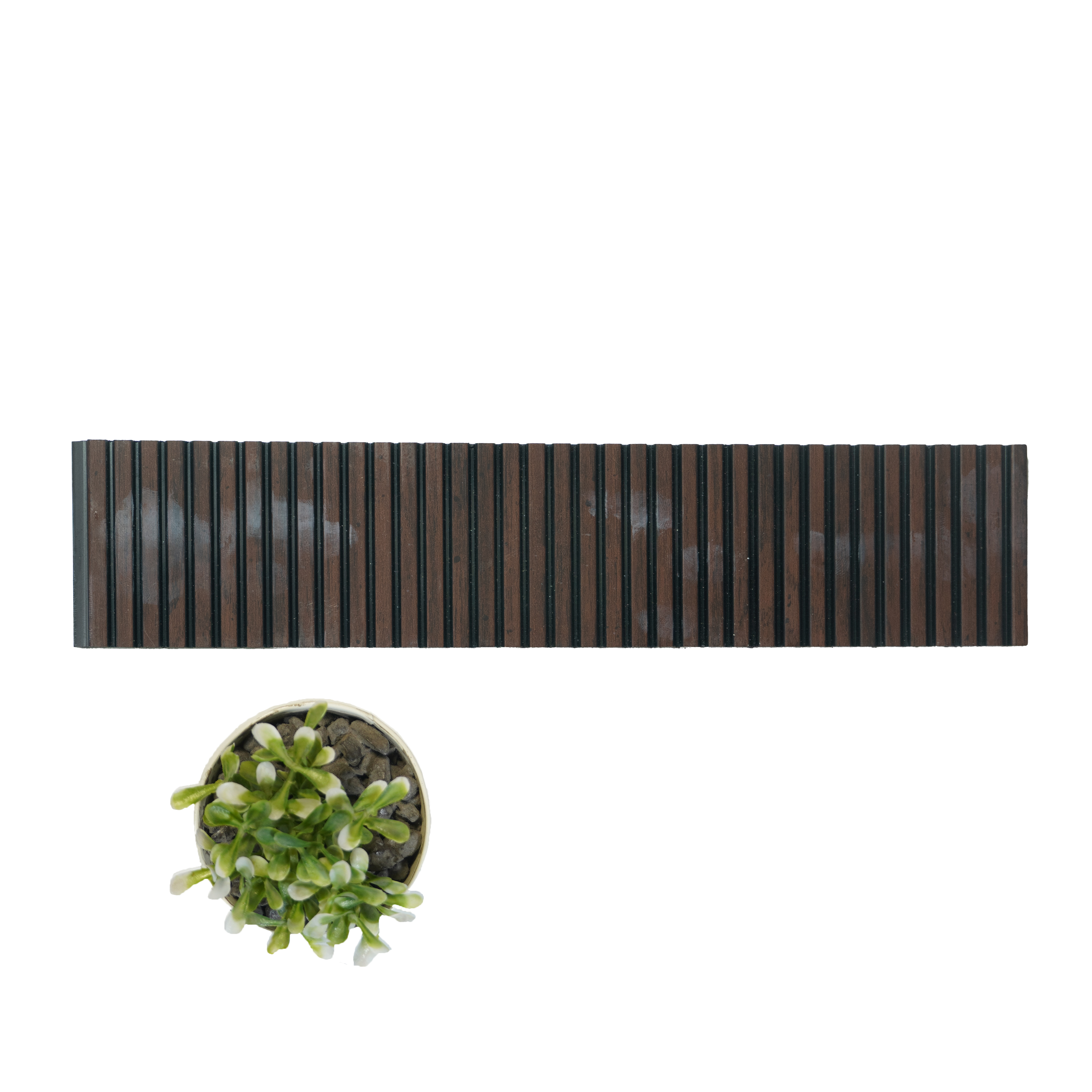 Sandlewood Wooden Louver PN 01627 G 8 ft x 12 inch Charcoal Panel - 8 mm | Suitable for Feature Wall, TV Unit & Living Room | Width is Subjected to 5% Variation