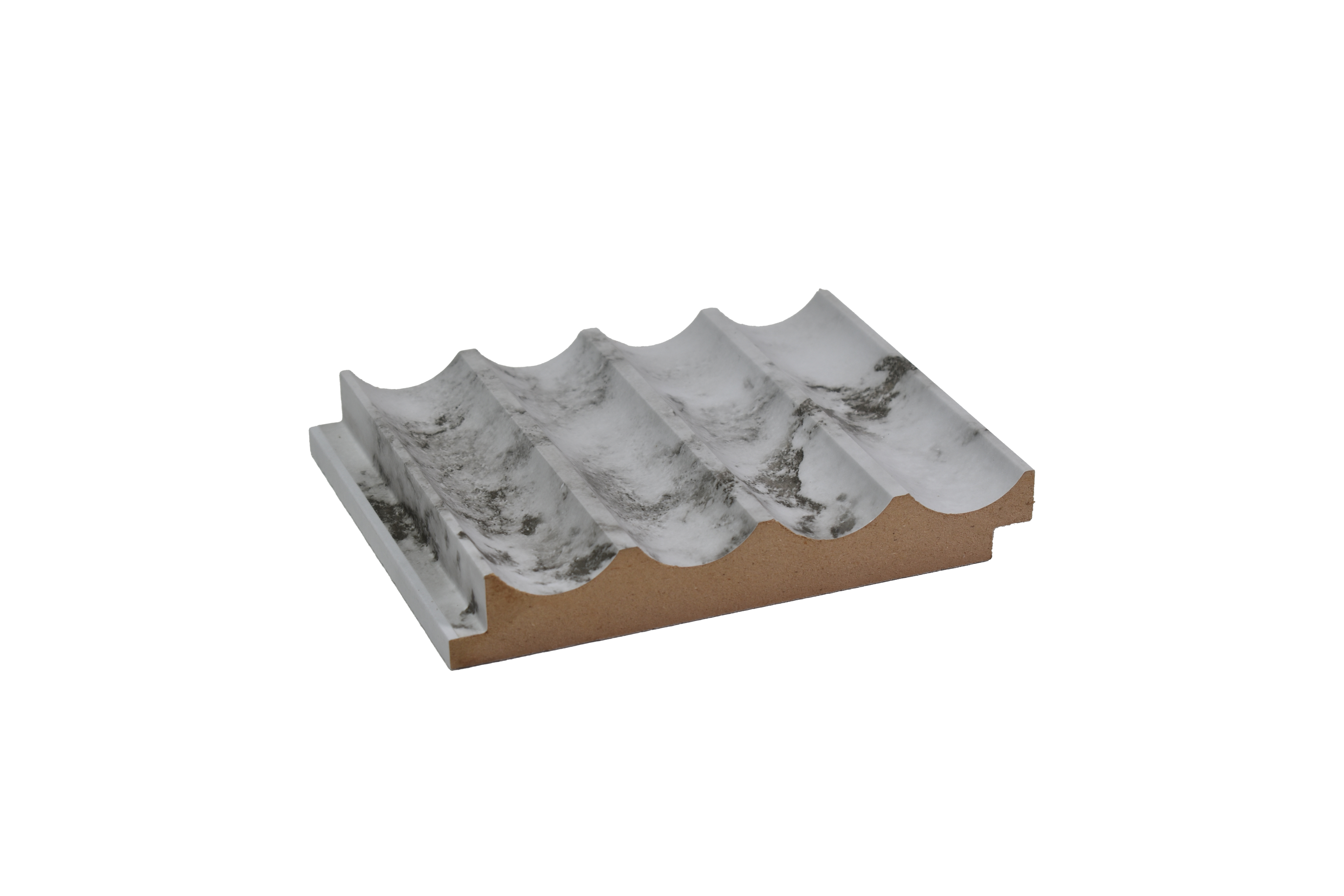 White Marble Louver PN 00084 9.5 ft x 4.7 inch MDF Panel - 18 mm | Suitable for Feature Wall, TV Unit & Living Room | Width is Subjected to 5% Variation