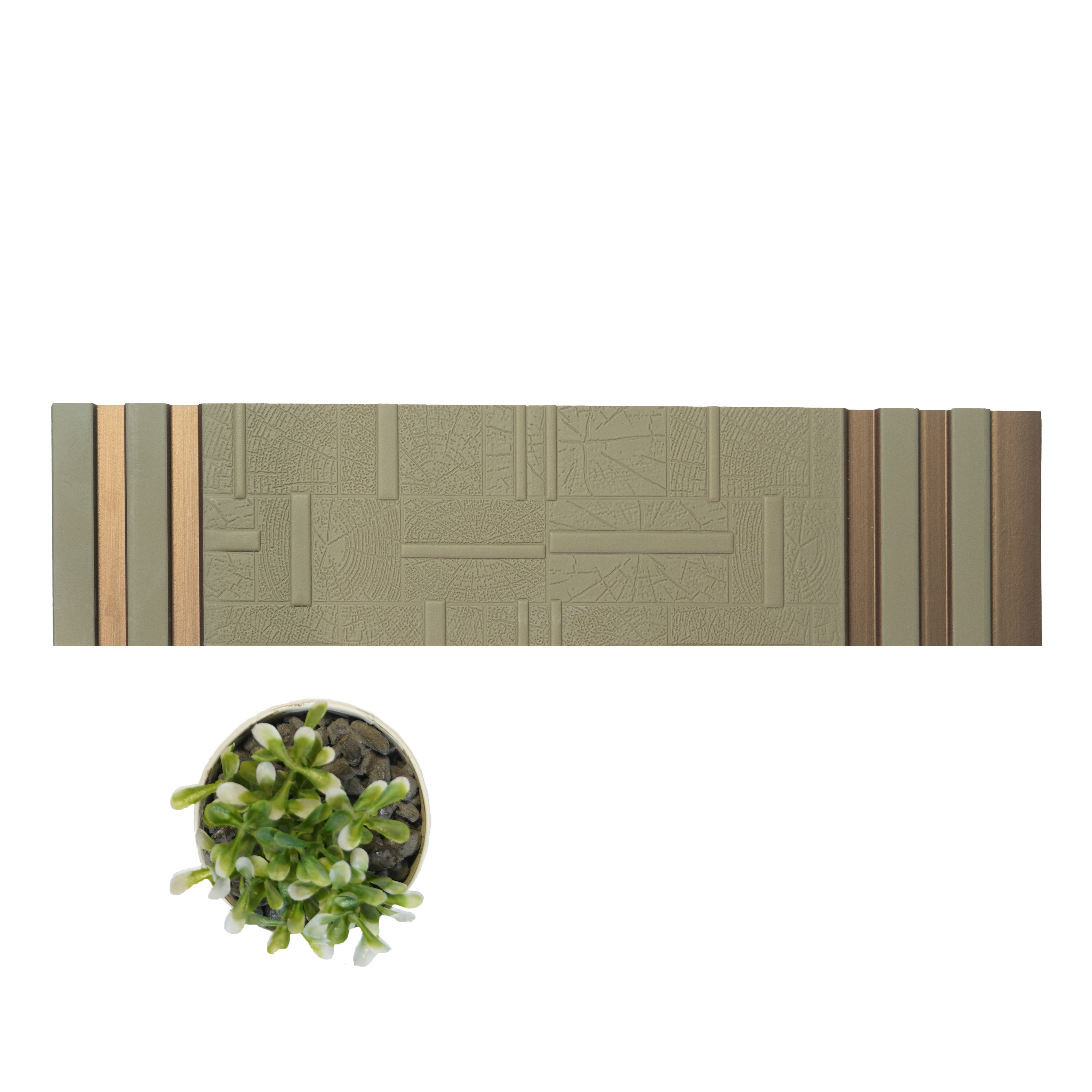 Beige Patterned Louver PN 01632 C 8 ft x 12 inch Charcoal Panel - 8 mm | Suitable for Feature Wall, TV Unit & Living Room | Width is Subjected to 5% Variation