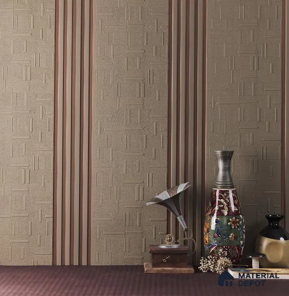 Beige Patterned Louver PN 01632 C 8 ft x 12 inch Charcoal Panel - 8 mm | Suitable for Feature Wall, TV Unit & Living Room | Width is Subjected to 5% Variation
