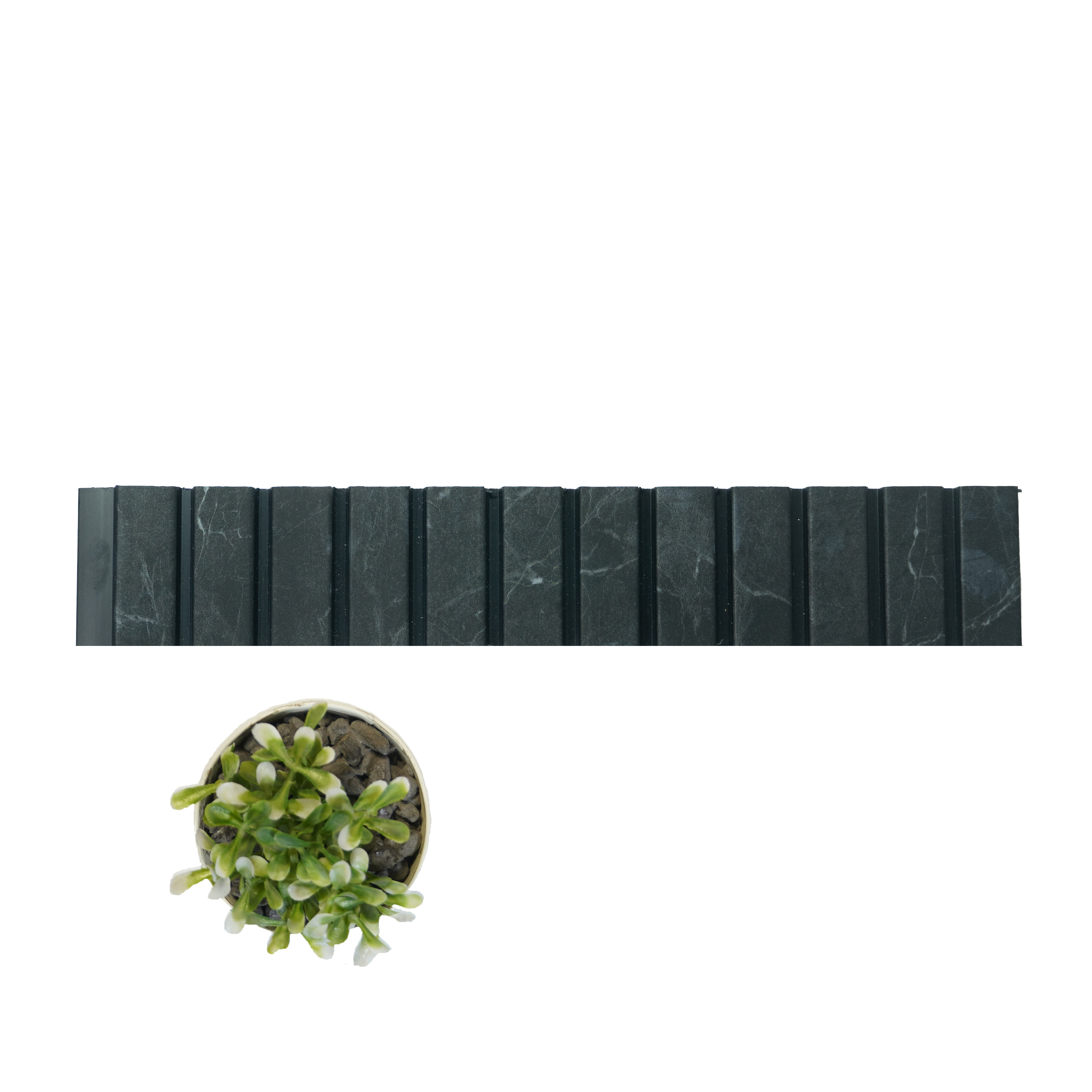 Black Marble Louver PN 01629 D 8 ft x 12 inch Charcoal Panel - 8 mm | Suitable for Feature Wall, TV Unit & Living Room | Width is Subjected to 5% Variation