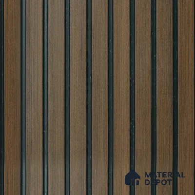 Brown Wooden Louver PN 01629 B 8 ft x 12 inch Charcoal Panel - 8 mm | Suitable for Feature Wall, TV Unit & Living Room | Width is Subjected to 5% Variation