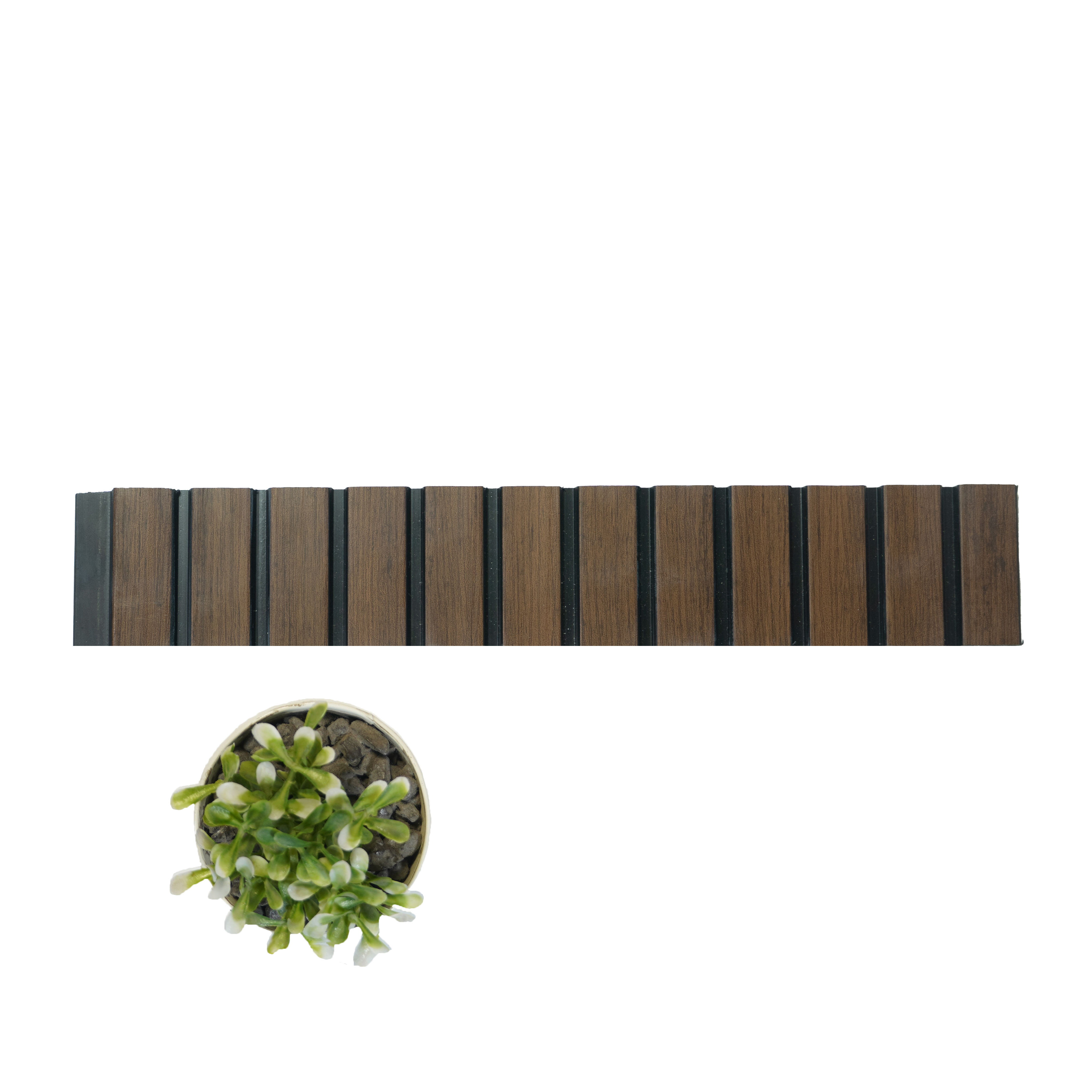 Brown Wooden Louver PN 01629 B 8 ft x 12 inch Charcoal Panel - 8 mm | Suitable for Feature Wall, TV Unit & Living Room | Width is Subjected to 5% Variation