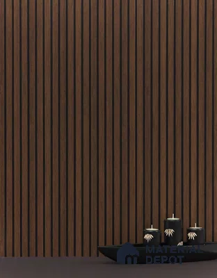 Brown Wooden Louver PN 01629 B 8 ft x 12 inch Charcoal Panel - 8 mm | Suitable for Feature Wall, TV Unit & Living Room | Width is Subjected to 5% Variation
