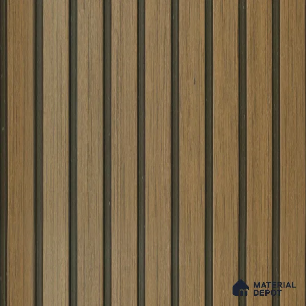 Light Brown Wooden Louver PN 01629 E 8 ft x 12 inch Charcoal Panel - 8 mm | Suitable for Feature Wall, TV Unit & Living Room | Width is Subjected to 5% Variation