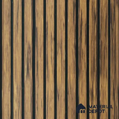 Rustic Brown Wooden Louver PN 01629 C 8 ft x 12 inch Charcoal Panel - 8 mm | Suitable for Feature Wall, TV Unit & Living Room | Width is Subjected to 5% Variation