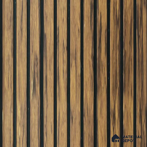 Rustic Brown Wooden Louver PN 01629 C 8 ft x 12 inch Charcoal Panel - 8 mm | Suitable for Feature Wall, TV Unit & Living Room | Width is Subjected to 5% Variation
