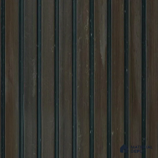 Wenge Wooden Louver PN 01629 G 8 ft x 12 inch Charcoal Panel - 8 mm | Suitable for Feature Wall, TV Unit & Living Room | Width is Subjected to 5% Variation