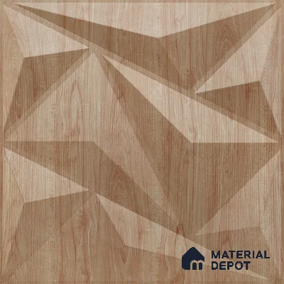 Beige Alps PVC Matte Finish 3D Wall Panel | 20 in x 20 in | Beech Wood - 15 mm | Suitable for Dining, Feature Wall & TV Unit | Width is Subjected to 5% Variation