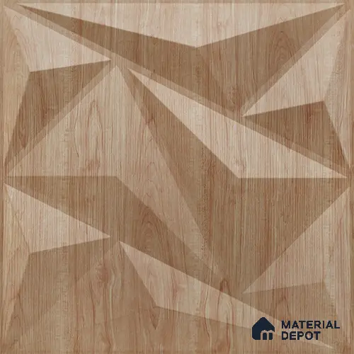 Beige Alps PVC Matte Finish 3D Wall Panel | 20 in x 20 in | Beech Wood - 15 mm | Suitable for Dining, Feature Wall & TV Unit | Width is Subjected to 5% Variation