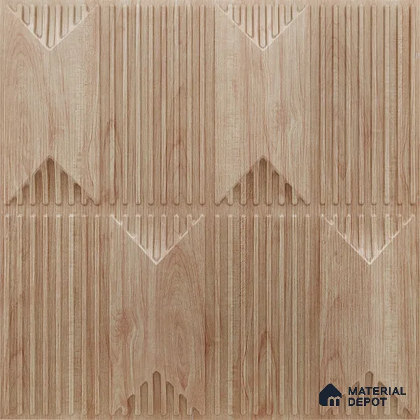 Beige Artisan PVC Matte Finish 3D Wall Panel | 20 in x 20 in | Beech Wood - 15 mm | Suitable for Dining, Feature Wall & TV Unit | Width is Subjected to 5% Variation