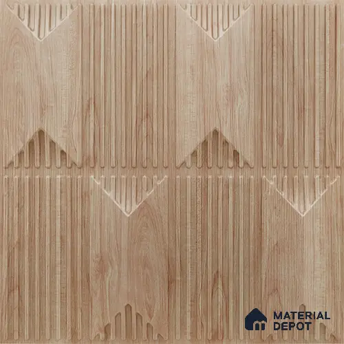 Beige Artisan PVC Matte Finish 3D Wall Panel | 20 in x 20 in | Beech Wood - 15 mm | Suitable for Dining, Feature Wall & TV Unit | Width is Subjected to 5% Variation