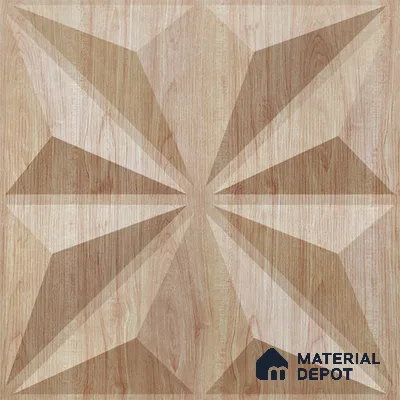 Beige Crystal PVC Matte Finish 3D Wall Panel | 20 in x 20 in | Beech Wood - 15 mm | Suitable for Dining, Feature Wall & TV Unit | Width is Subjected to 5% Variation