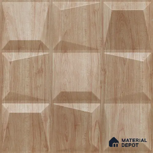 Beige Cubical PVC Matte Finish 3D Wall Panel | 20 in x 20 in | Beech Wood - 15 mm | Suitable for Dining, Feature Wall & TV Unit | Width is Subjected to 5% Variation