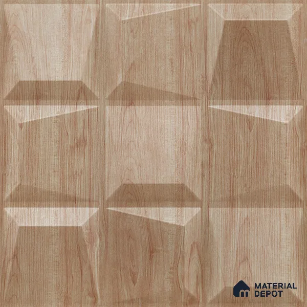 Beige Cubical PVC Matte Finish 3D Wall Panel | 20 in x 20 in | Beech Wood - 15 mm | Suitable for Dining, Feature Wall & TV Unit | Width is Subjected to 5% Variation